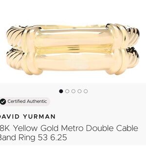 David Yurman Metro 18k ring double Rope Accent Band Ring